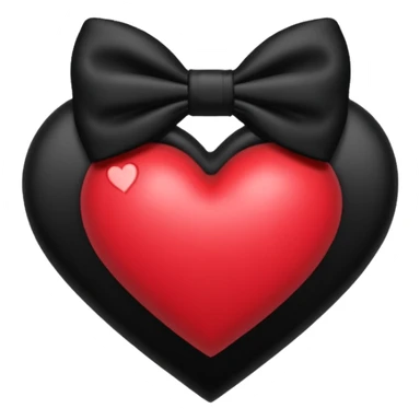 heart with a velvet bow, emo sticker