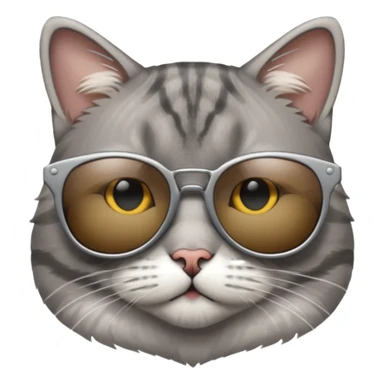 Grey tabby cat in sunglasses sticker