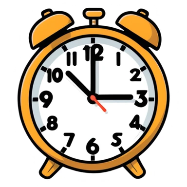 A curly headed clock sticker