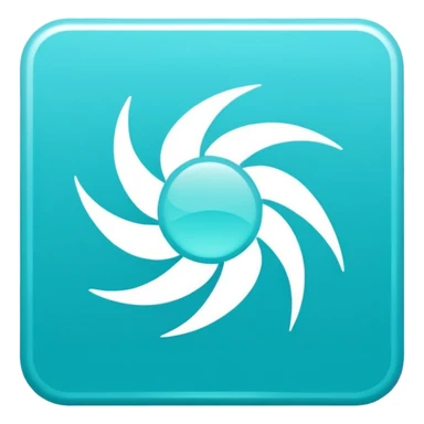 a Tiny compressed Stylized light-turquoise wind wind symbol inside a gradient white square icon, light turquoise borders icon sticker