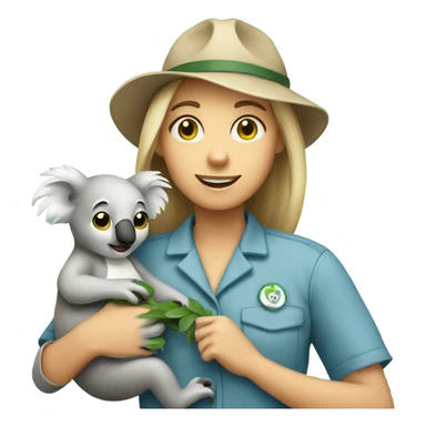 zookeeper holding koala sticker