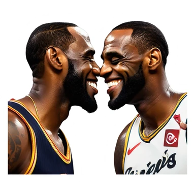 lebron james kissing P diddy sticker
