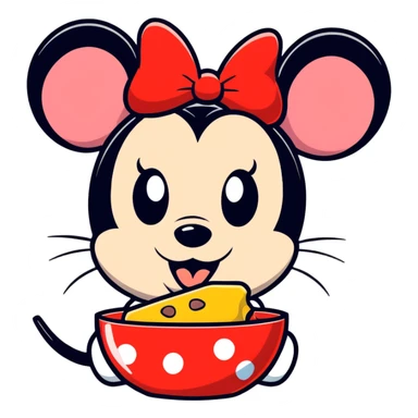Minnie Mouse eating a mice  sticker