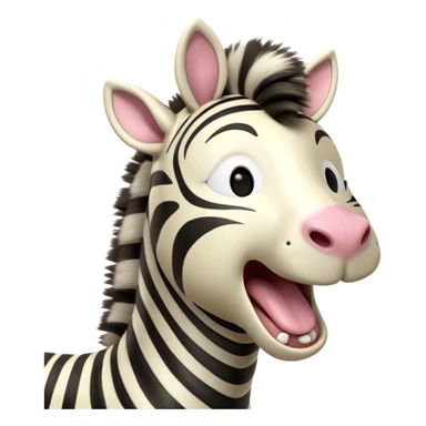 Cinematic Cute Yawning Zebra Portrait Emoji, Head tilted slightly with a dramatic, wide-open yawn, showcasing a soft, downy striped Fur with gently drooping ears and round eyes barely open in drowsy contentment, Simplified yet irresistibly adorable features, highly detailed, glowing with a soft, cozy glow, high shine, relaxed yet expressive, stylized with a touch of savannah charm, bright and endearing, soft glowing outline, capturing the essence of a sleepy yet affectionate zebra, so drowsy it feels like it could stretch out of the screen and curl up for a nap! sticker