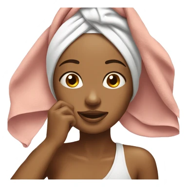 Woman doing skincare with a towel on her head sticker