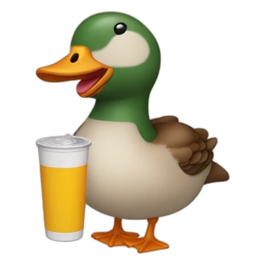 Pato con cantimplora sticker