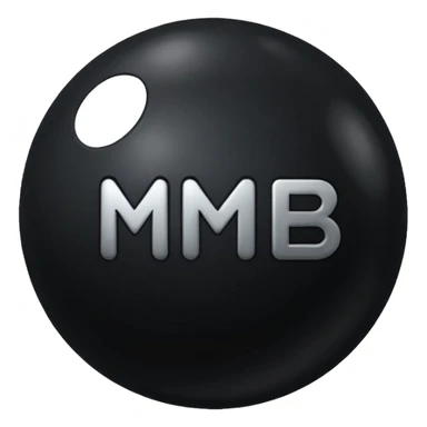 Black Ball with MB written on it. Nothing else no holes. sticker