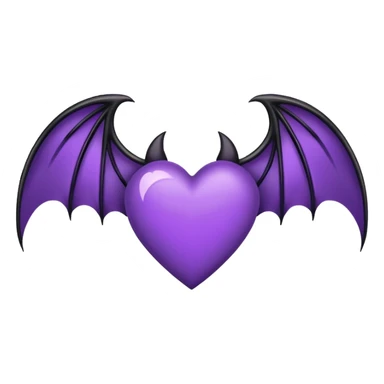 heart with purple gothic bat wings sticker