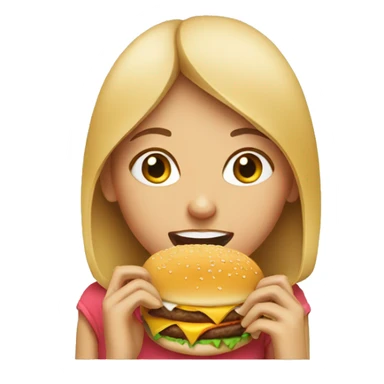 girl eating a burger sticker