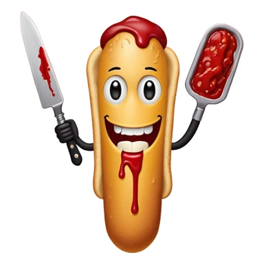 evil murderous corndog sticker