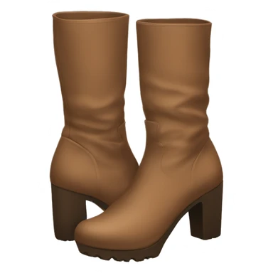 Light brown chunky heeled boots sticker