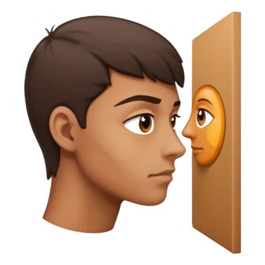 faced the side staring out the corner of eye  sticker