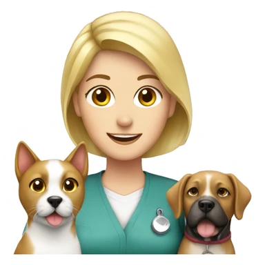 Blonde vet with cat and dog sticker