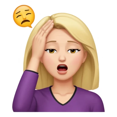 Actress dramatic faint backwards with hand on forehead, mouth open, eyes closed sticker