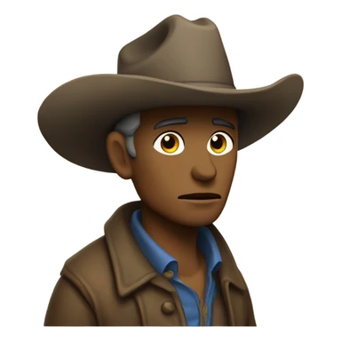 Sad cowboy sticker