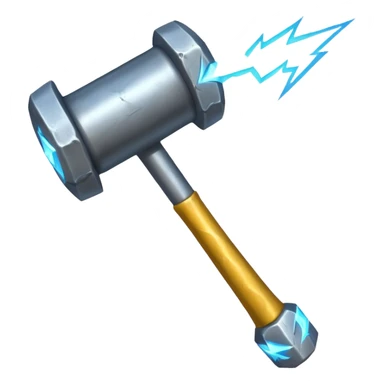 medieval hammer with lightning infused sticker