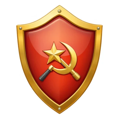 a shiny shield with the USSR flag inside sticker