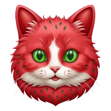 I want a cute cat with strawberries fur sticker