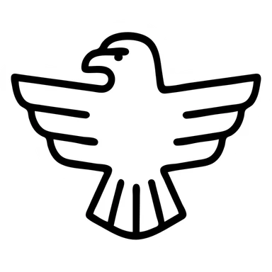 minimalist eagle icon, sleek silhouette, strong contrast, no background sticker