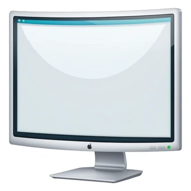 Create a professional emoji for UX/UI design. Show a curved monitor with 2 windows : one displaying white empty page, and the other showing the completed web interface. Use modern, professional colors. Do not include any emojis or smiley faces. Make the background transparent. sticker