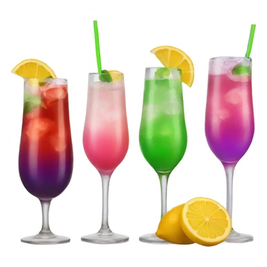 Drink purple green red yellow pink cocktail sticker