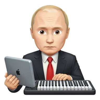 Putin with keyboard sticker