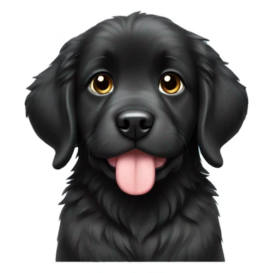 Black newfoundland  puppy wearing birthday hat  sticker
