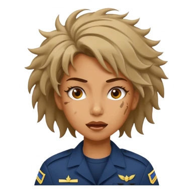 Female navy soldier, crazy face. sticker