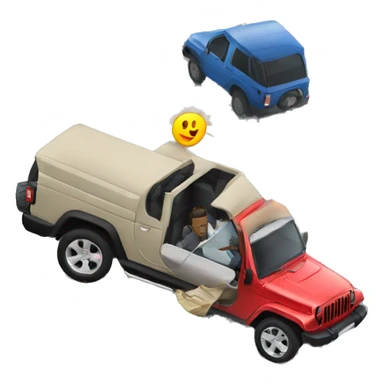 Jeep hitting car  sticker