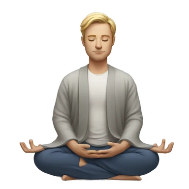 white man meditating sticker