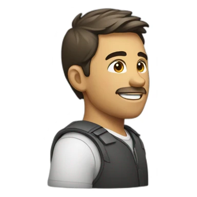 homme leve bras gauche de profil sticker