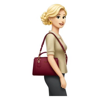 an elegant fashionable women's bourdaux bag sticker