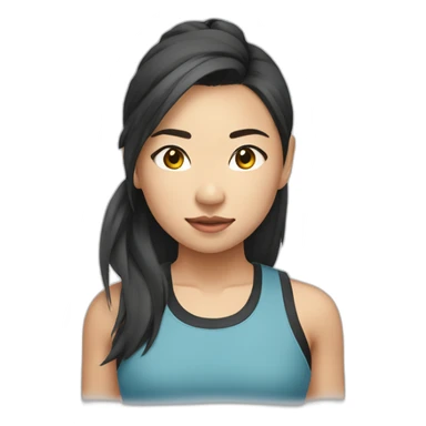 Asian girl CrossFiter with burbell sticker