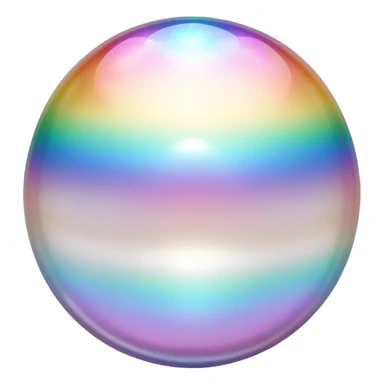Pearl gemstone shiny and iridescent with rainbow reflections sticker