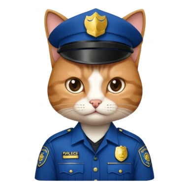 cat police officer sticker