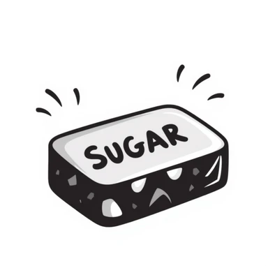 A sugar brick emoji in black doodle style. sticker