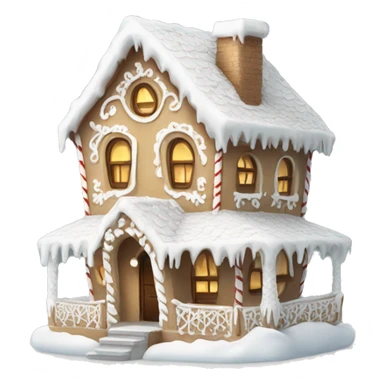 Cosy white gingerbread house  sticker
