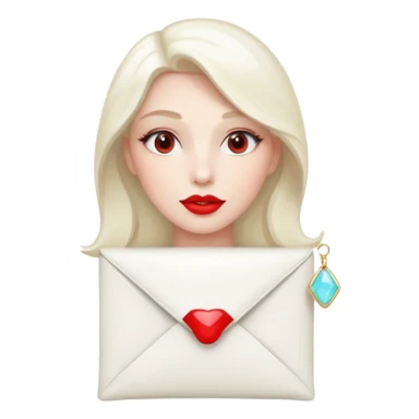 a beautiful loving  on it lipstick white opal envelope sticker