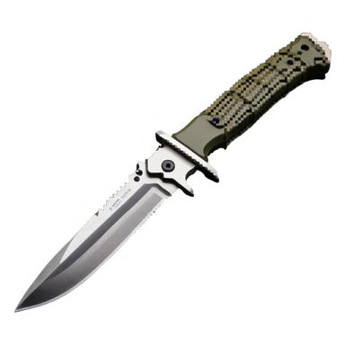 military tactical bushcraft knife with NATO olive handle sticker