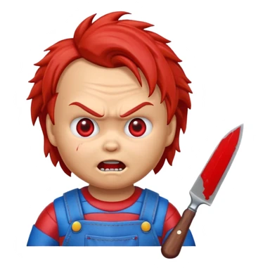 Un emojin de chuky überraschter Blick sticker