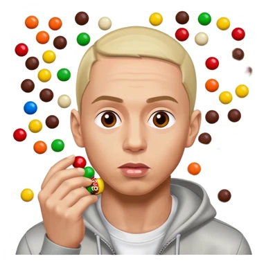 Eminem eating M&M’s sticker