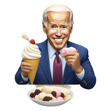 Joe Biden eating ice cream sticker