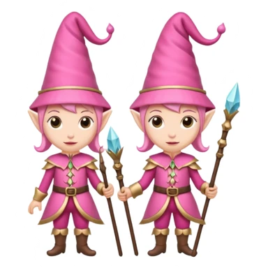 pink elves with staff sticker