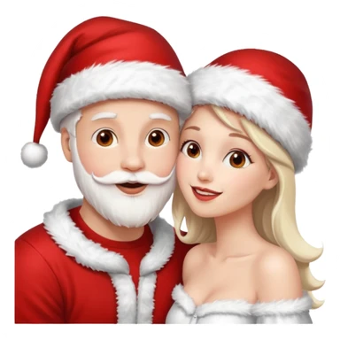 a handsome man and a pretty woman kiss each other Christmas vibe sticker
