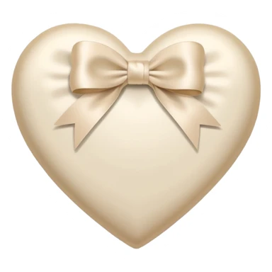 white heart with beige bow sticker