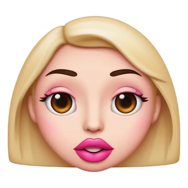 I want an emoji with the eyes looking to the side and with big pink lips with a judgemental face sticker
