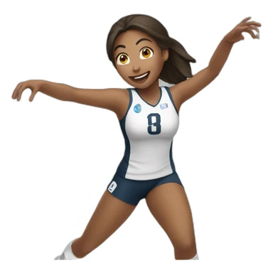 Passionate girl volleyball player sticker