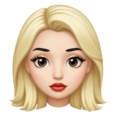 Blonde girl with black roots with big lips and eyelashes sticker