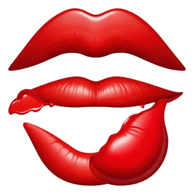 Kiss lips imprinted from lipstick sticker