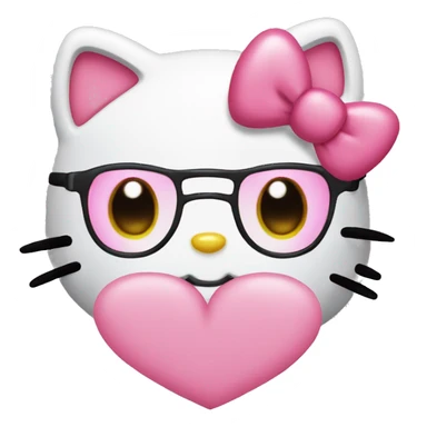 Hello kitty with pink heart eyes  sticker